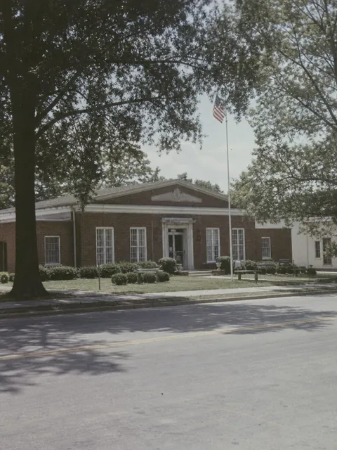 Exterior of the Gordon Browning Museum, a brick civic building in McKenzie, Tennessee