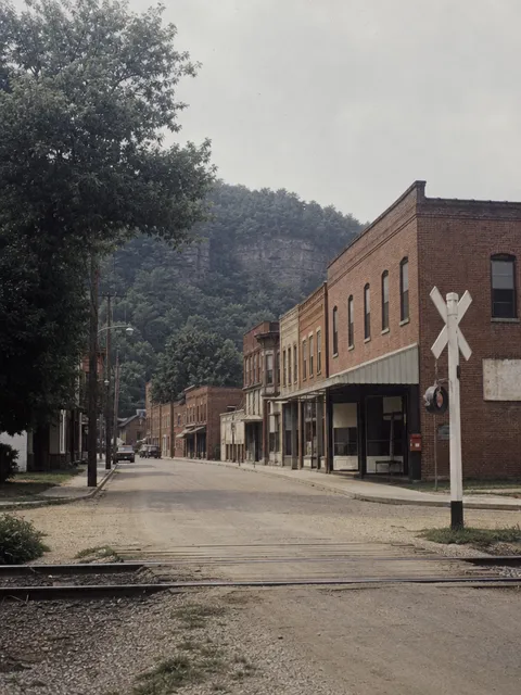 A small rural Tennessee town's main street near Hollow Rock, Carroll County