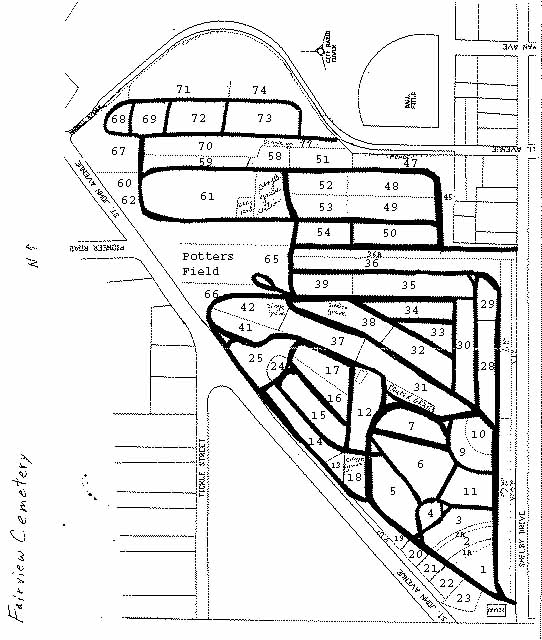 fairview map — Fairview CemeteryDyer Co., TN