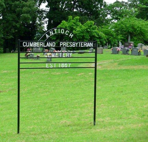 Antioch sign — Antioch Cumberland Presbyterian Cemetery