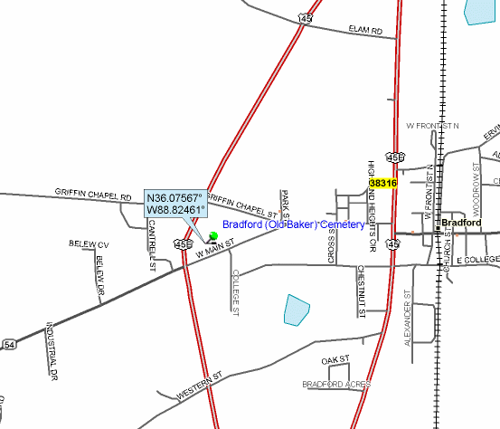 BradfordOldBakerMap — BRADFORD (OLD BAKER) CEMETERY