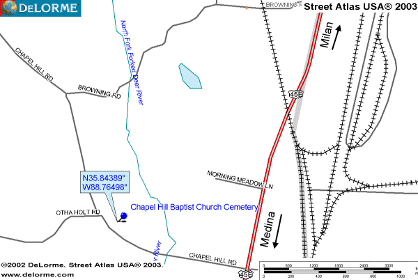 ChapelHillBaptistChurchMap — Chapel Hill Baptist Church and Cemetery