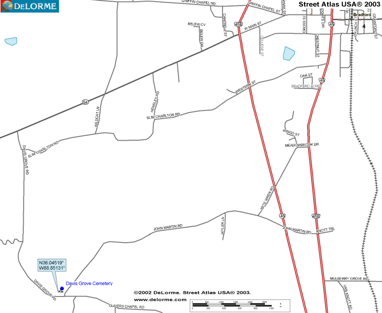 DavisGroveMap — Davis Grove Cemetery