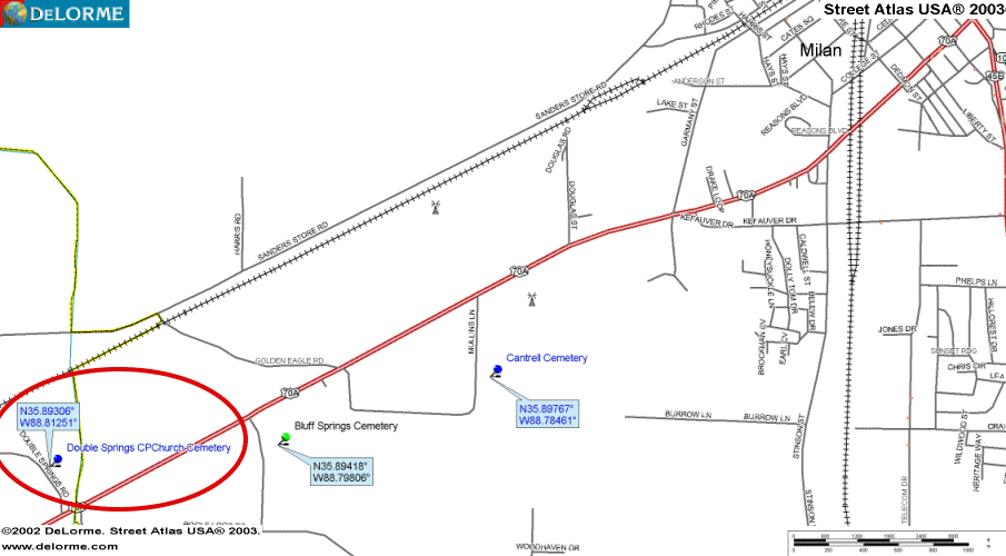 maps\DoubleSpringsCPChurchMap — DOUBLE SPRINGS CUMBERLAND PRESBYTERIAN CHURCH CEMETERY