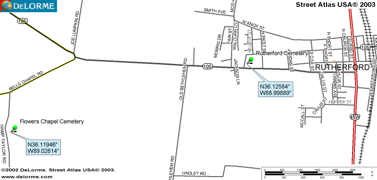 FlowersChapelMap — FLOWERS CHAPEL CEMETERY
