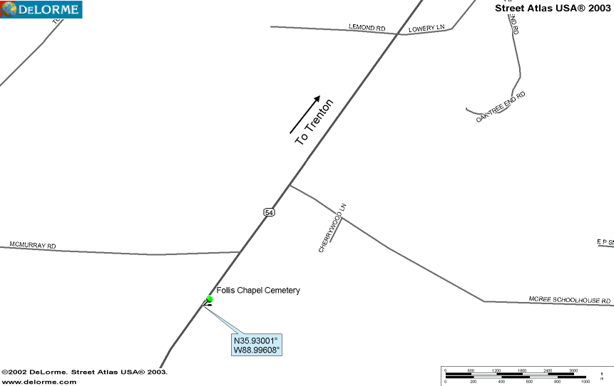 FollisChapelMap — FOLLIS CHAPEL UNITED METHODIST CHURCH