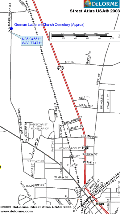 GermanLutheranChurchMap — German Lutheran Church Cemetery transcribed by