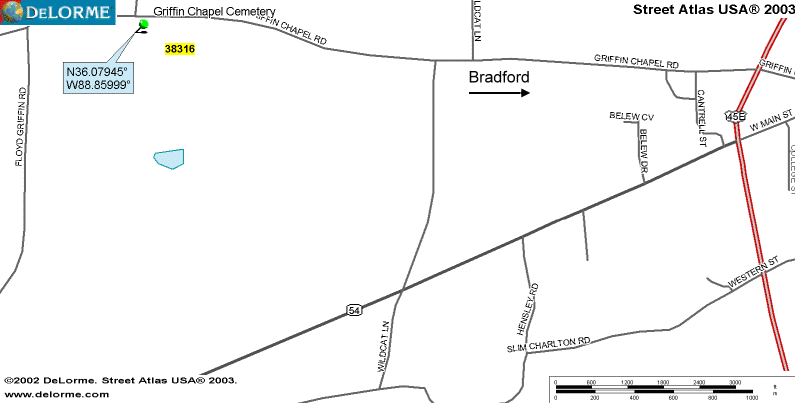 GriffinChapelMap — GRIFFIN'S CHAPEL METHODIST CEMETERY