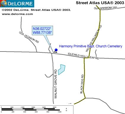 HarmonyPrimBaptChurchMap — HARMONY PRIMITIVE BAPTIST CHURCH CEMETERY