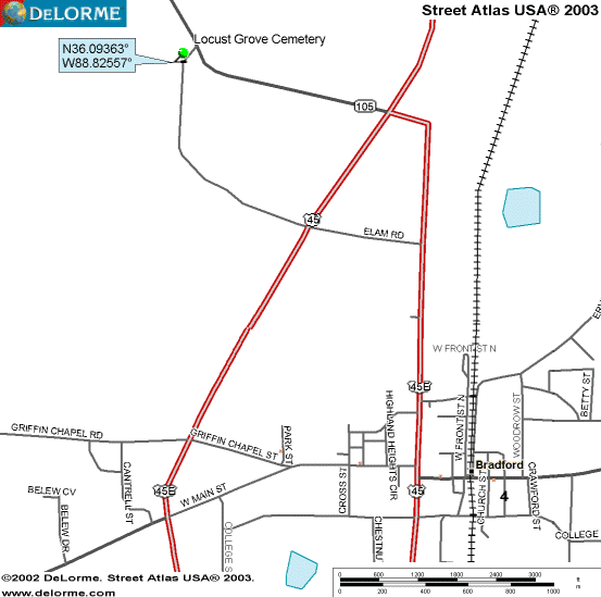 LocustGroveMap — LOCUST GROVE CHURCH OF CHRIST CEMETERY