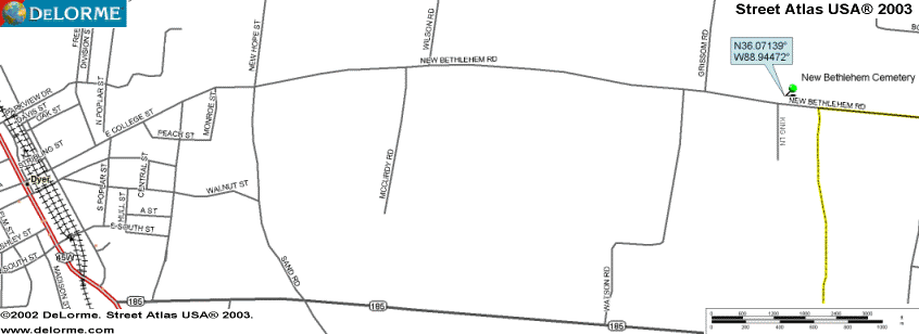 NewBethlehemMap — New Bethlehem Baptist Church Cemetery submitted by