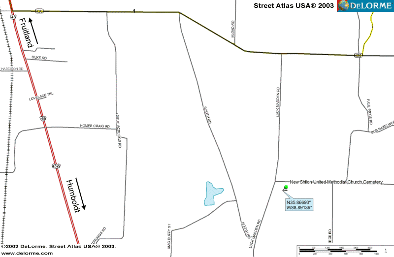 NewShilohUnitedMethMap — NEW SHILOH UNITED METHODIST CHURCH CEMETERY