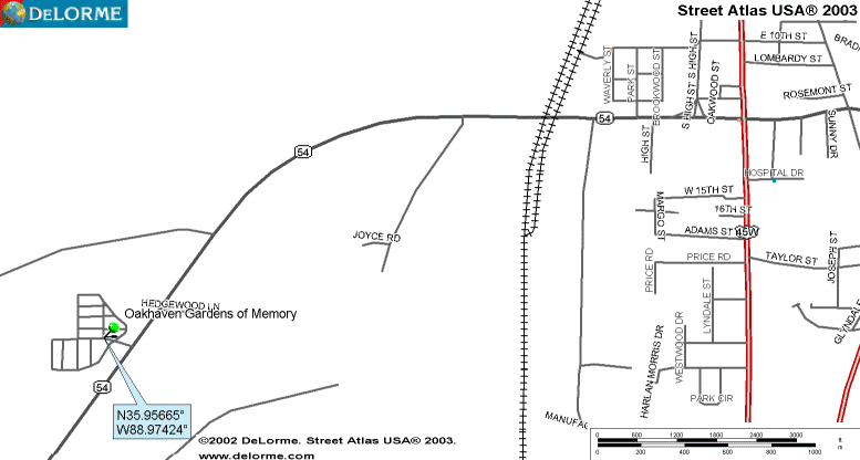 OakhavenGardensofMemoryMap — OAKHAVEN GARDENS OF MEMORY