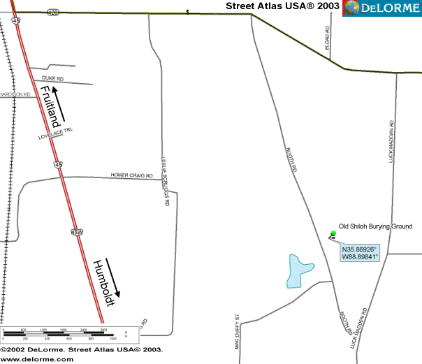 OldShilohBuryingGroundMap — OLD SHILOH BURYING GROUND