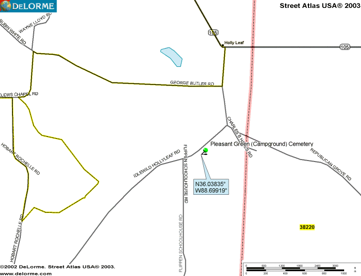 PleasantGreenCampgroundMap — PLEASANT GREEN (CAMPGROUND) CEMETERY