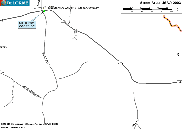 PleasantViewChurchofChristMap — PLEASANT VIEW CHURCH OF CHRIST CEMETERY