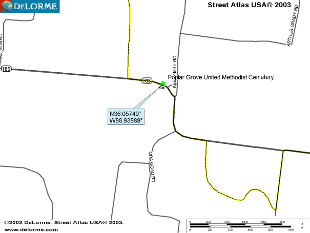 PoplarGroveMethChurchMap — POPLAR GROVE UNITED METHODIST CEMETERY