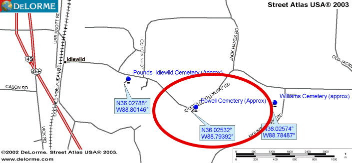 PowellMap — POWELL CEMETERY