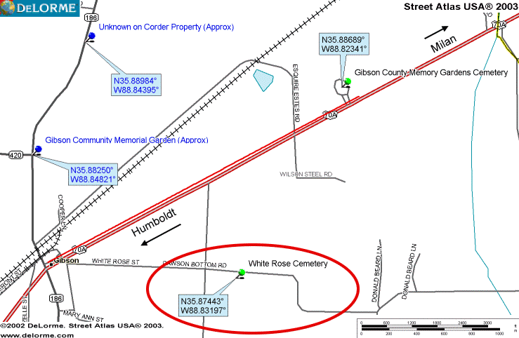 WhiteRoseMap — WHITE ROSE CEMETERY